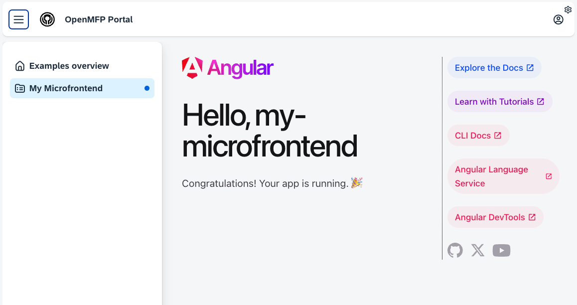 My Microfrontend in the OpenMFP Portal