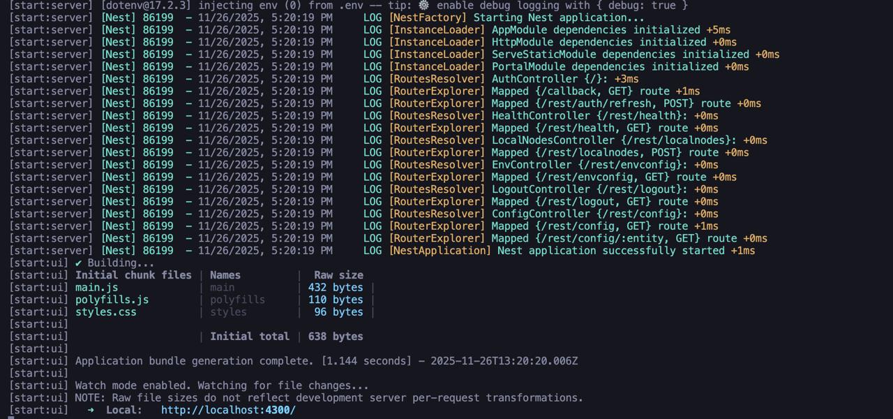 Screenshot of the command output