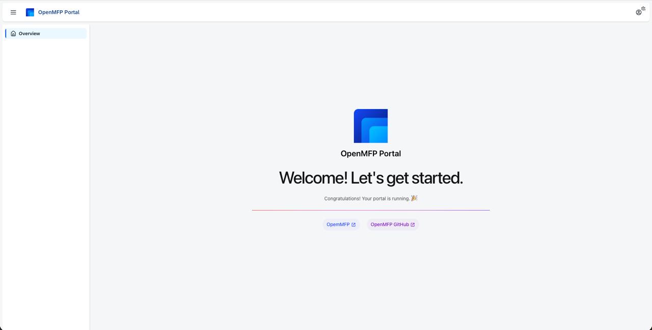 Screenshot of the running Portal