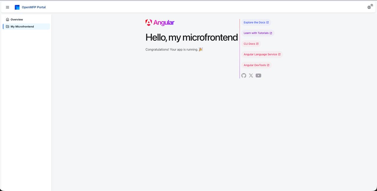 My Microfrontend in the OpenMFP Portal